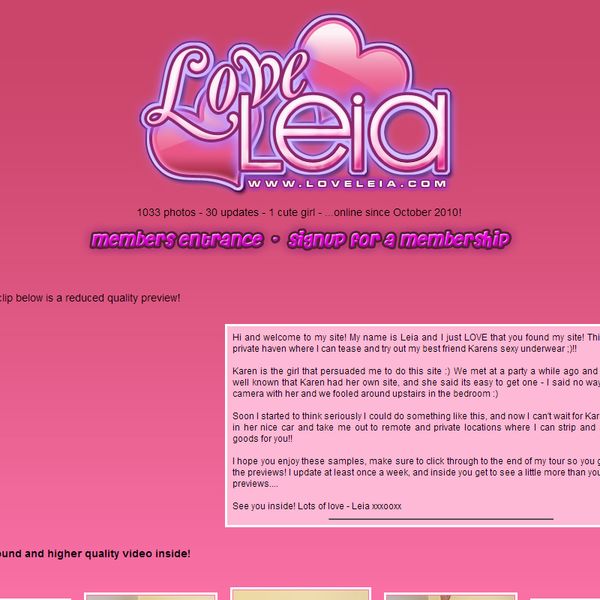 Click here to enter loveleia.com